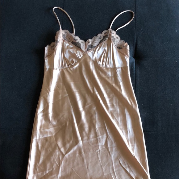 Trina Turk Dresses & Skirts - Trina Turk Like New Silk Cami Dress Lace Tan Small